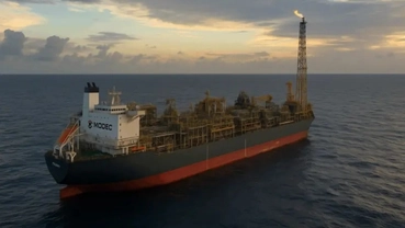 FPSO vessel deployed offshore for deepwater oil production