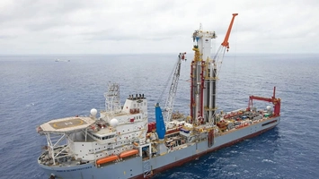 BP floating production unit being installed in the Gulf of Mexico deepwater