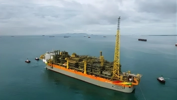 Floating production unit operating offshore in the Gulf of Mexico