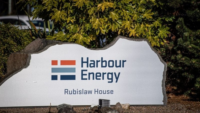 Harbour Energy sign displayed outside an office building